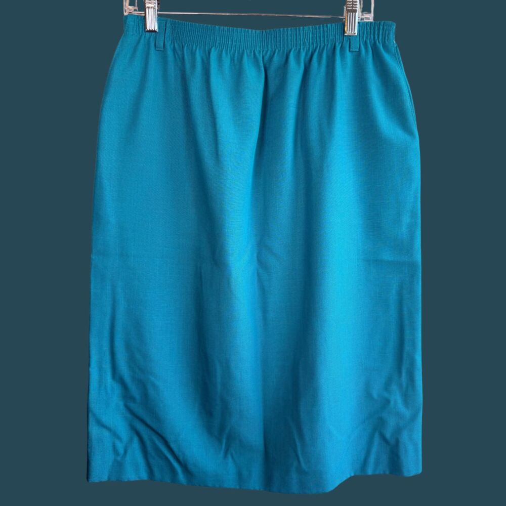 Vintage 80s Alfred Dunner Midi Pull-on Skirt w/Pockets